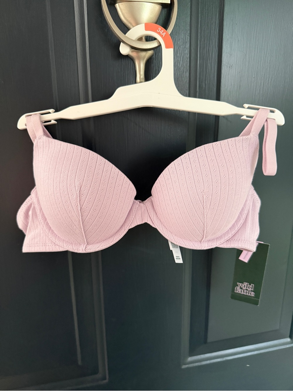 wild fable Light Pink Textured Padded Underwire Bra